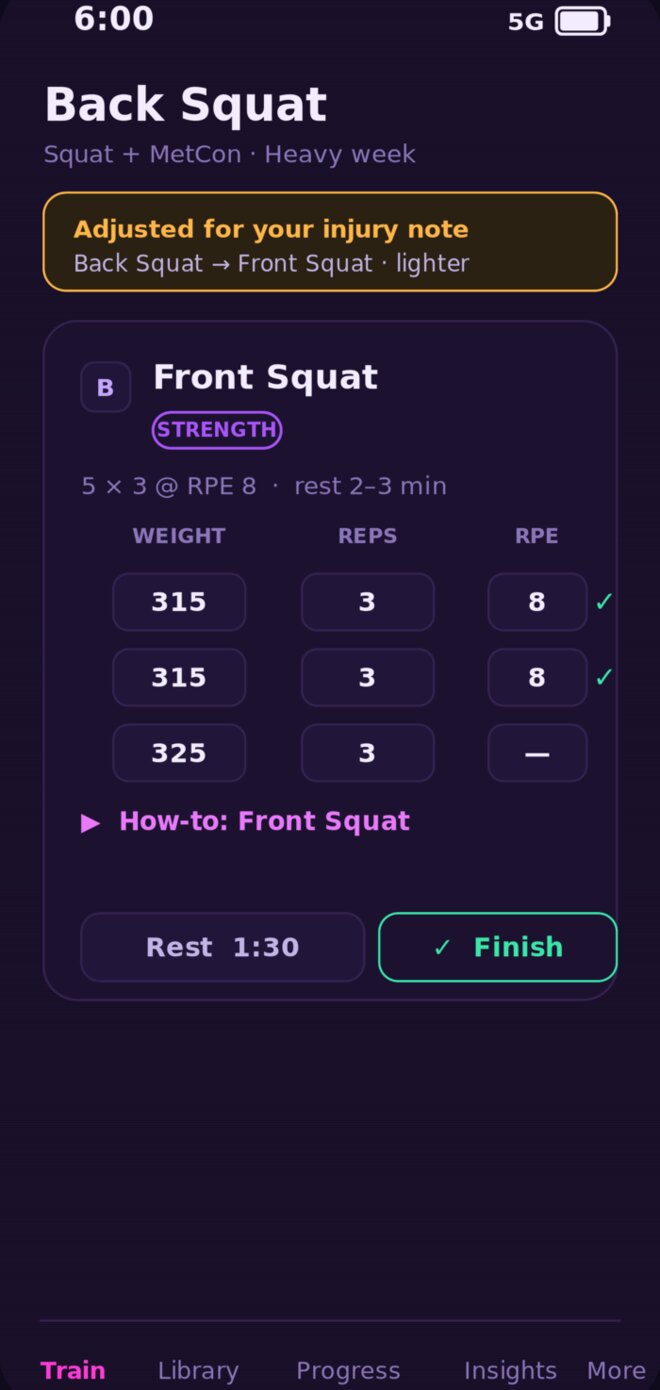 Daddy HQ — logging a training block